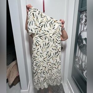 Leaf Print one shoulder Dress by Moodie